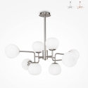 Lámpara de techo moderna con 8 esferas de cristal blanco Erich Maytoni Venta