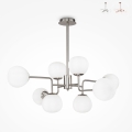 Lámpara de techo moderna con 8 esferas de cristal blanco Erich Maytoni Venta