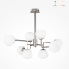 Lámpara de techo moderna con 8 esferas de cristal blanco Erich Maytoni Venta