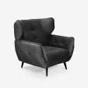 Sillón relax de salón diseño moderno en terciopelo capitoné Lunna Oferta
