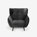 Sillón relax de salón diseño moderno en terciopelo capitoné Lunna Venta