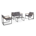 Set de jardín exterior con 2 sillones, sofá y mesa Bizzotto Ilda Promoción