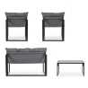 Set de jardín exterior con 2 sillones, sofá y mesa Bizzotto Ilda Descueto
