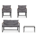 Set de jardín exterior con 2 sillones, sofá y mesa Bizzotto Ilda Catálogo