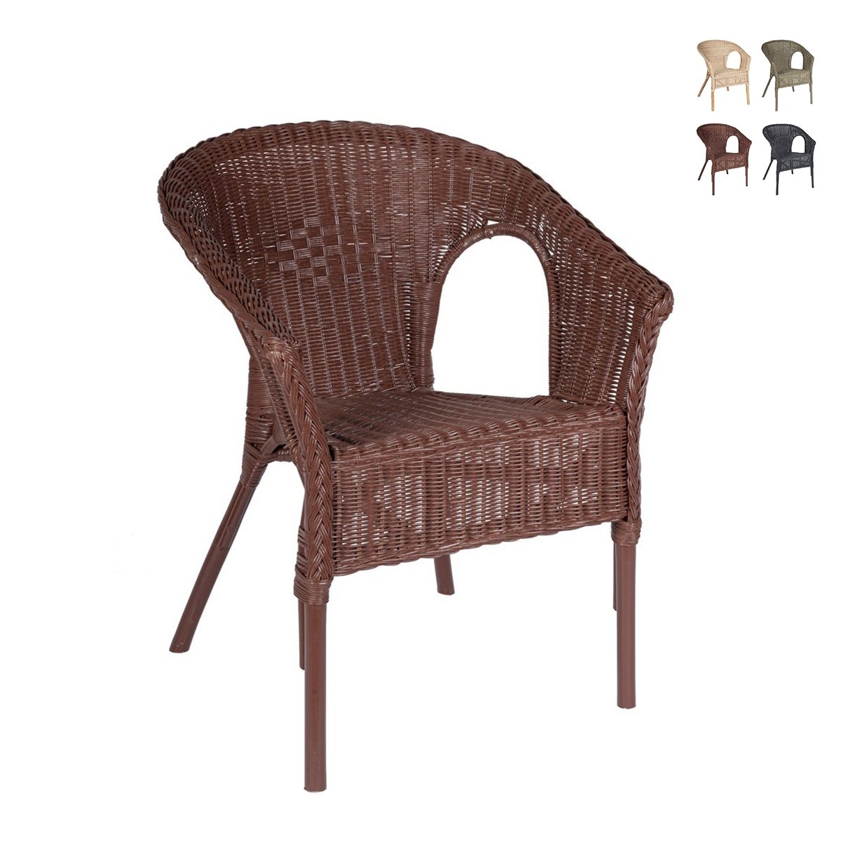 Silla butaca de jardín para exteriores en ratán tejido Bizzotto Alliss Promoción Silla butaca de jardín para exteriores en ratán tejido Bizzotto Alliss Promoción