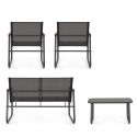 Set de jardín moderno con sofá, 2 sillones y mesa Bizzotto Gonzalo 