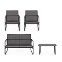 Set de jardín moderno con sofá, 2 sillones y mesa Bizzotto Gonzalo 