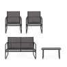 Set de jardín moderno con sofá, 2 sillones y mesa Bizzotto Gonzalo 