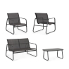 Set de jardín moderno con sofá, 2 sillones y mesa Bizzotto Gonzalo 