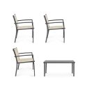 Conjunto de jardín 2 sillas sofá mesa beige Bizzotto Florida Oferta