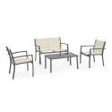 Conjunto de jardín 2 sillas sofá mesa beige Bizzotto Florida Promoción