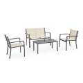 Conjunto de jardín 2 sillas sofá mesa beige Bizzotto Florida Promoción