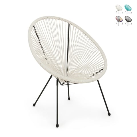 Sillón exterior de cuerda diseño spaghetti Bizzotto Parker Promoción