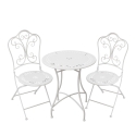 Conjunto de mesa y 2 sillas de exterior de hierro blanco Provence Breakfast Promoción