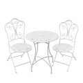 Conjunto de mesa y 2 sillas de exterior de hierro blanco Provence Breakfast Promoción