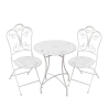Conjunto de mesa y 2 sillas de exterior de hierro blanco Provence Breakfast Promoción