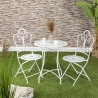 Conjunto de mesa y 2 sillas de exterior de hierro blanco Provence Breakfast Venta