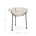 Mesa redonda de exterior Ø50cm tejida en cuerda Bizzotto Parker 