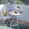 Conjunto de mesa y 2 sillas de exterior de hierro blanco Provence Breakfast Oferta