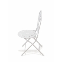 Conjunto de mesa y 2 sillas de exterior de hierro blanco Provence Breakfast Descueto