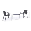 Conjunto de jardín 2 sillas modernas con mesa 45x45cm Bizzotto Auri 
