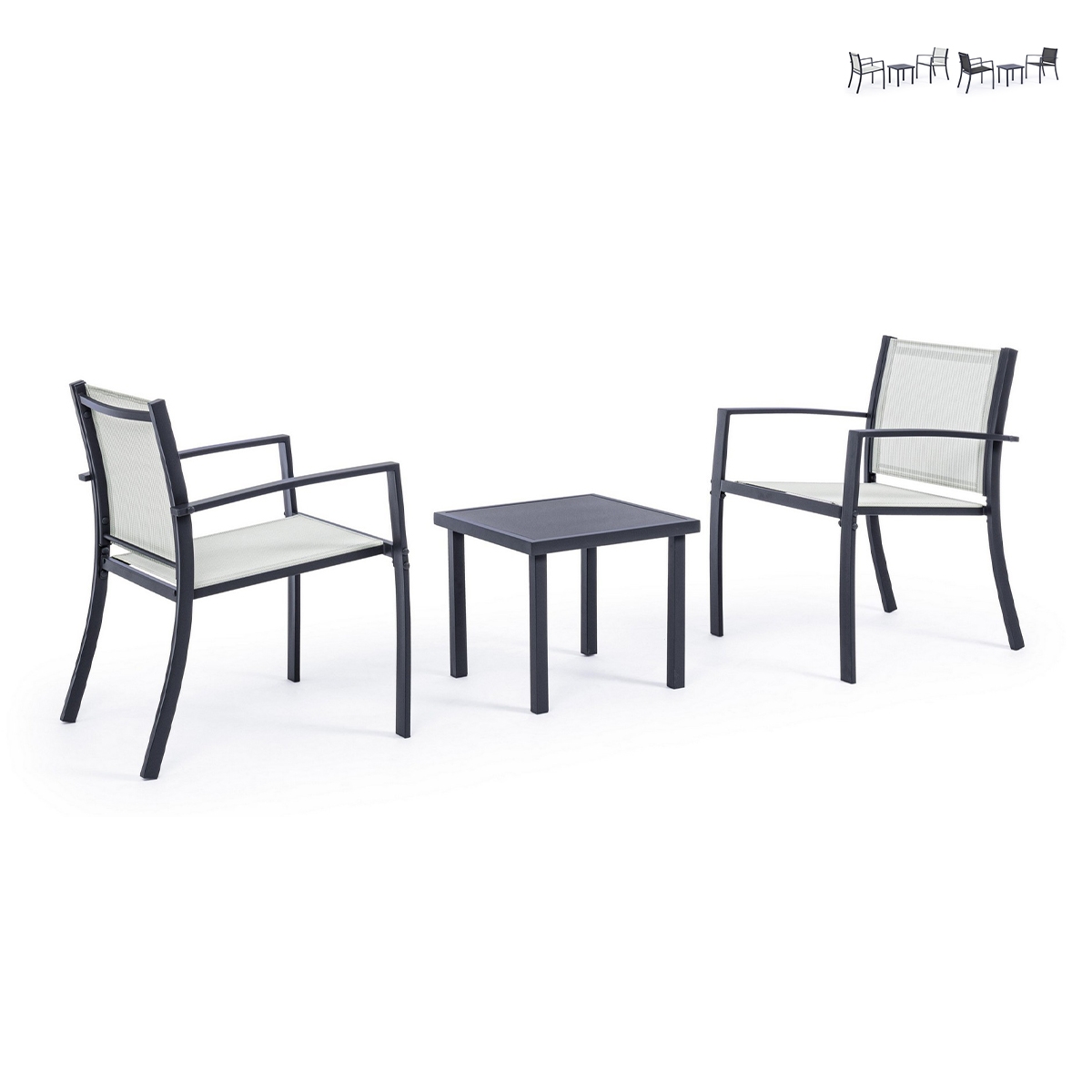 Conjunto de jardín 2 sillas modernas con mesa 45x45cm Bizzotto Auri Oferta Conjunto de jardín 2 sillas modernas con mesa 45x45cm Bizzotto Auri Oferta