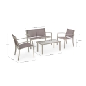 Juego de jardín: sofá, 2 sillas en textilene color taupe y mesa Peder Venta
