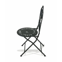 Juego de mesa y 2 sillas plegables para exterior de hierro negro Provence Breakfast Stock