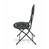 Juego de mesa y 2 sillas plegables para exterior de hierro negro Provence Breakfast Stock