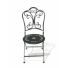Juego de mesa y 2 sillas plegables para exterior de hierro negro Provence Breakfast Descueto