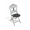 Juego de mesa y 2 sillas plegables para exterior de hierro negro Provence Breakfast Oferta