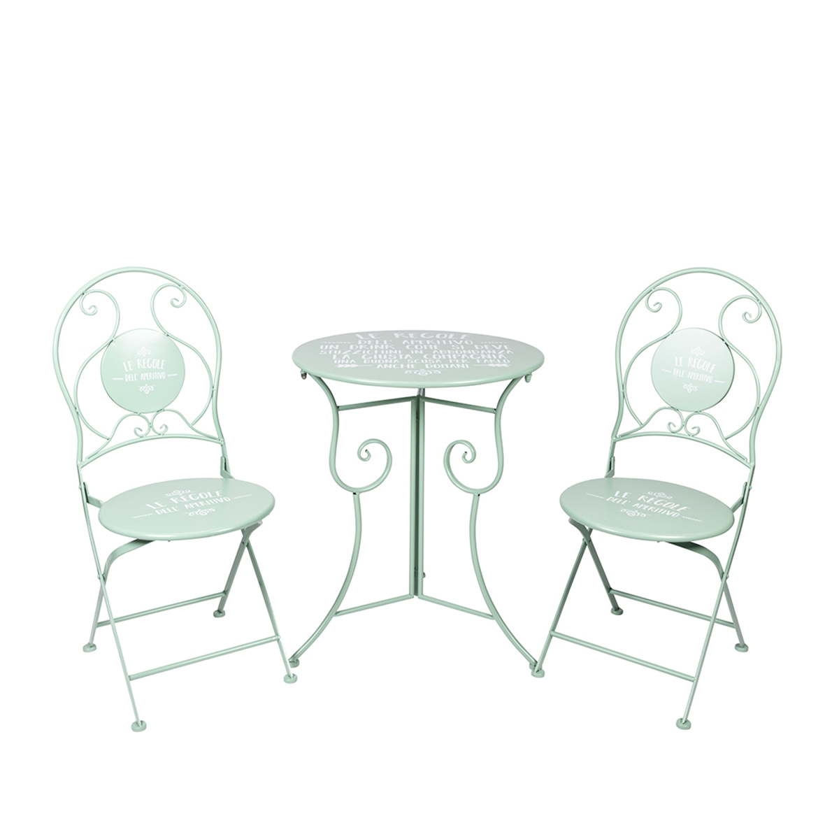 Conjunto de mesa y 2 sillas plegables de exterior verde Le Regole dell'Aperitivo Promoción Conjunto de mesa y 2 sillas plegables de exterior verde Le Regole dell'Aperitivo Promoción