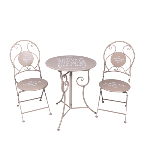 Juego de mesa para exterior con 2 sillas plegables Le Regole di un Buon Caffè Promoción
