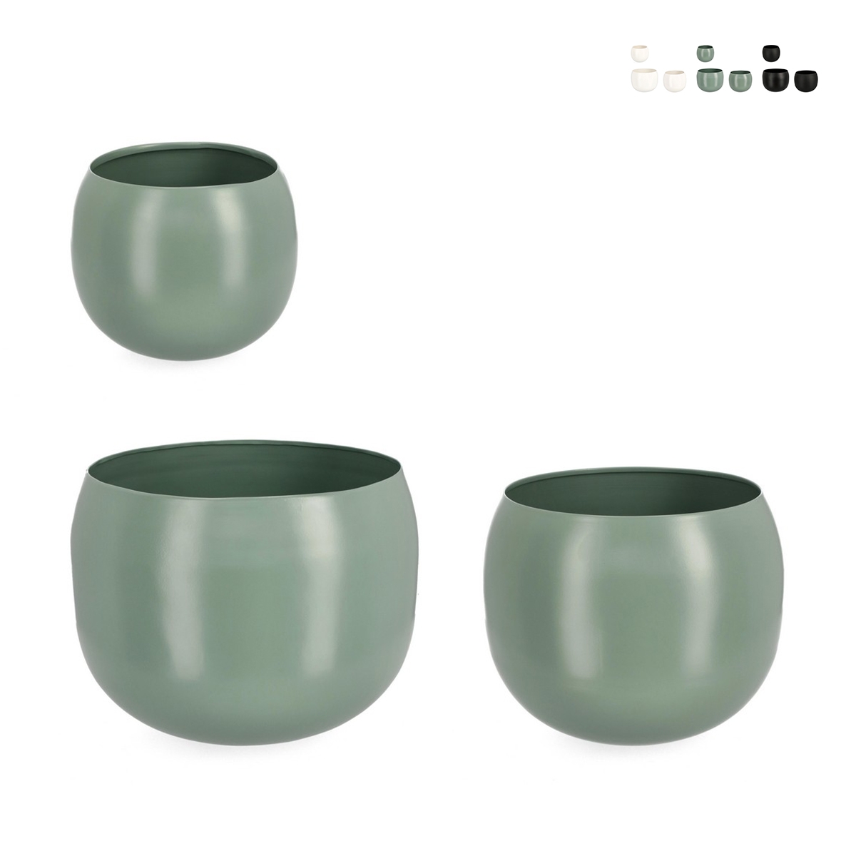 Juego de 3 macetas redondas para flores y plantas de interior y exterior Keyra Promoción Juego de 3 macetas redondas para flores y plantas de interior y exterior Keyra Promoción