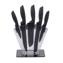 Juego de 5 cuchillos de acero inoxidable negro con soporte acrílico Nori Promoción