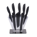 Juego de 5 cuchillos de acero inoxidable negro con soporte acrílico Nori Promoción