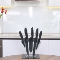 Juego de 5 cuchillos de acero inoxidable negro con soporte acrílico Nori Venta