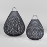 Lámpara linterna solar de jardín moderna en ratán negro Maytoni Plet Stock