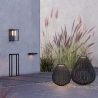 Lámpara linterna solar de jardín moderna en ratán negro Maytoni Plet Rebajas
