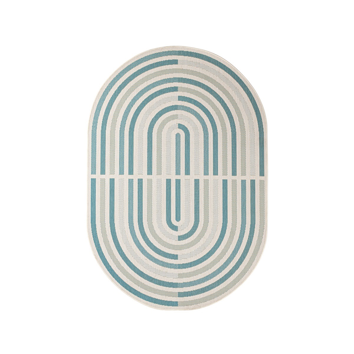 Alfombra ovalada para interior y exterior verde azul beige Bizzotto Nour Promoción Alfombra ovalada para interior y exterior verde azul beige Bizzotto Nour Promoción