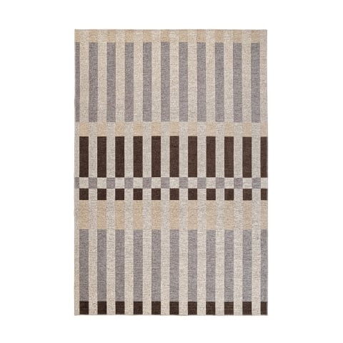 Alfombra para interior y exterior de poliéster gris marrón beige Hada Promoción