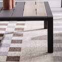 Alfombra para interior y exterior de poliéster gris marrón beige Hada Descueto