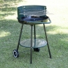 Barbacoa a carbón con ruedas y parrilla redonda Ø 48cm ajustable Kivra Rebajas
