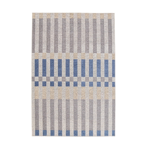 Alfombra interior exterior azul beige gris de poliéster Bizzotto Hada Promoción