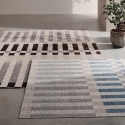 Alfombra interior exterior azul beige gris de poliéster Bizzotto Hada Oferta