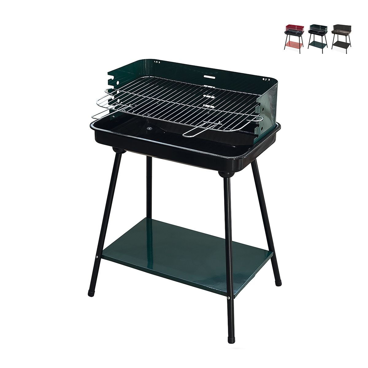 Parrilla de carbón con rejilla ajustable 58x38xh82cm Grilza Promoción Parrilla de carbón con rejilla ajustable 58x38xh82cm Grilza Promoción