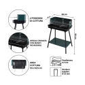 Parrilla de carbón con rejilla ajustable 58x38xh82cm Grilza Elección