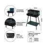 Parrilla de carbón con rejilla ajustable 58x38xh82cm Grilza Elección