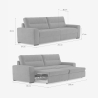 Sofá cama moderno de 2 plazas con extraíble 274x97cm Rali 