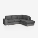 Sofá moderno de 3 plazas con chaise longue a la derecha, tejido chenilla Zafin Venta